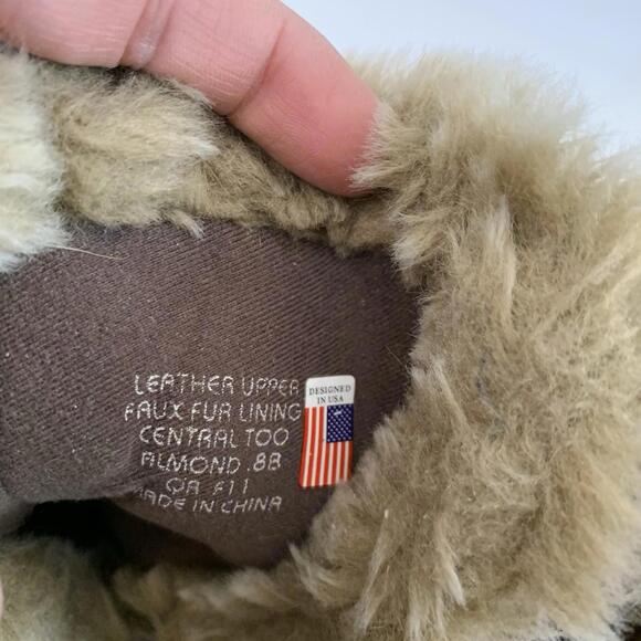 Earth Shoe Kalso Central Too Almond lace up shearling boot round toe Fur 8 8B - Picture 7 of 9